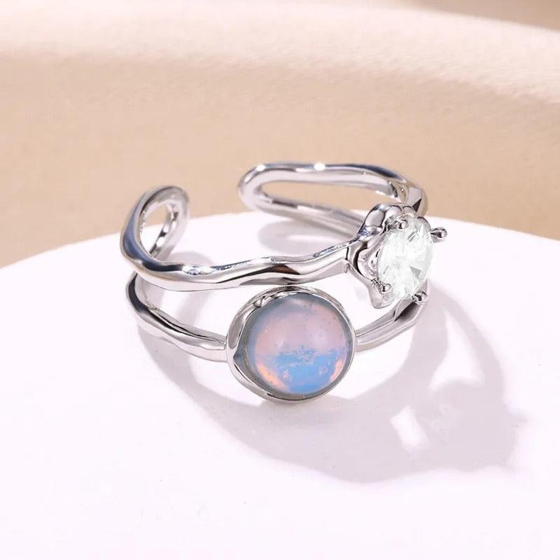 Double Band Opal Ring