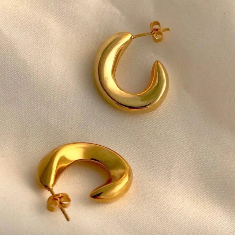Twisted Golden Hoops